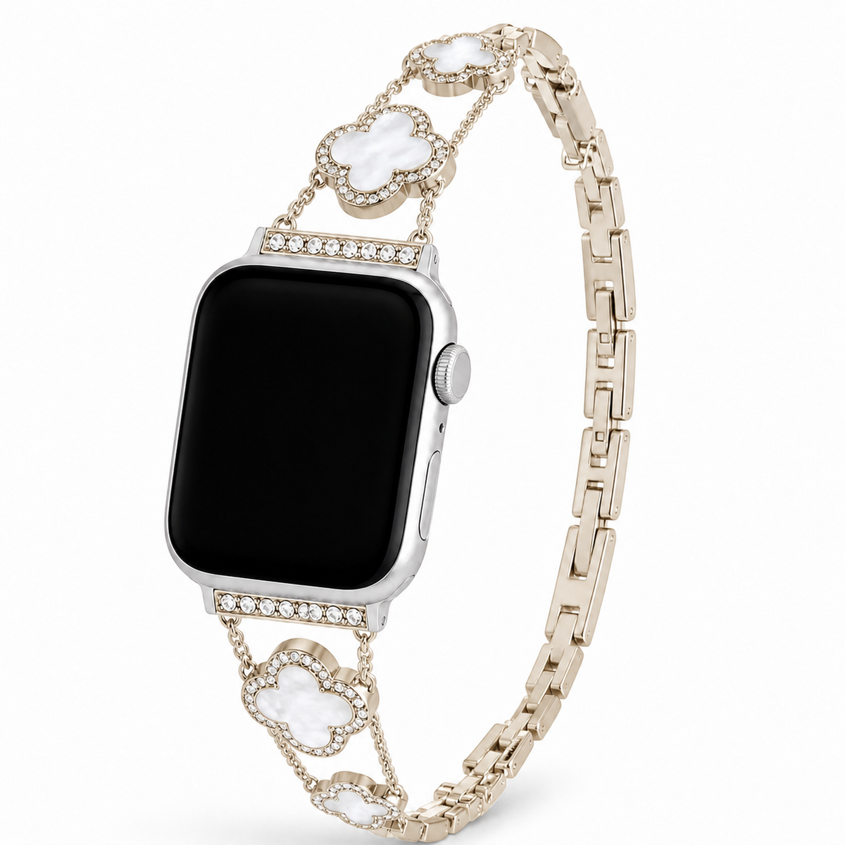 FloraTie Mother-of-Pearl-Effect Clover Bracelet Band Compatible with Apple Watch