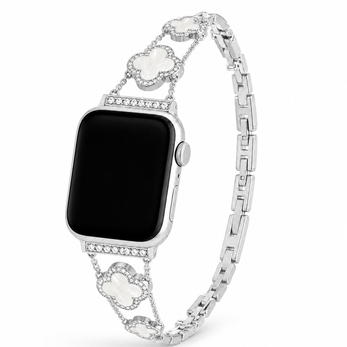 FloraTie Mother-of-Pearl-Effect Clover Bracelet Band Compatible with Apple Watch