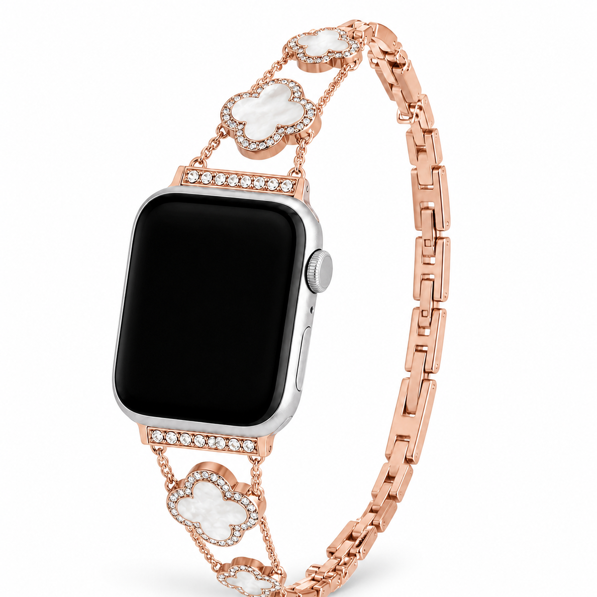 FloraTie Mother-of-Pearl-Effect Clover Bracelet Band Compatible with Apple Watch