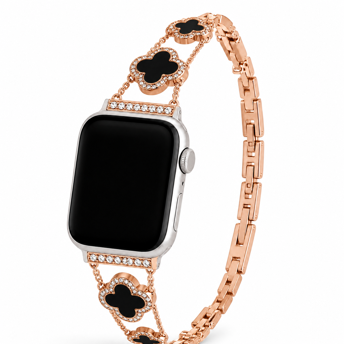 FloraTie Mother-of-Pearl-Effect Clover Bracelet Band Compatible with Apple Watch