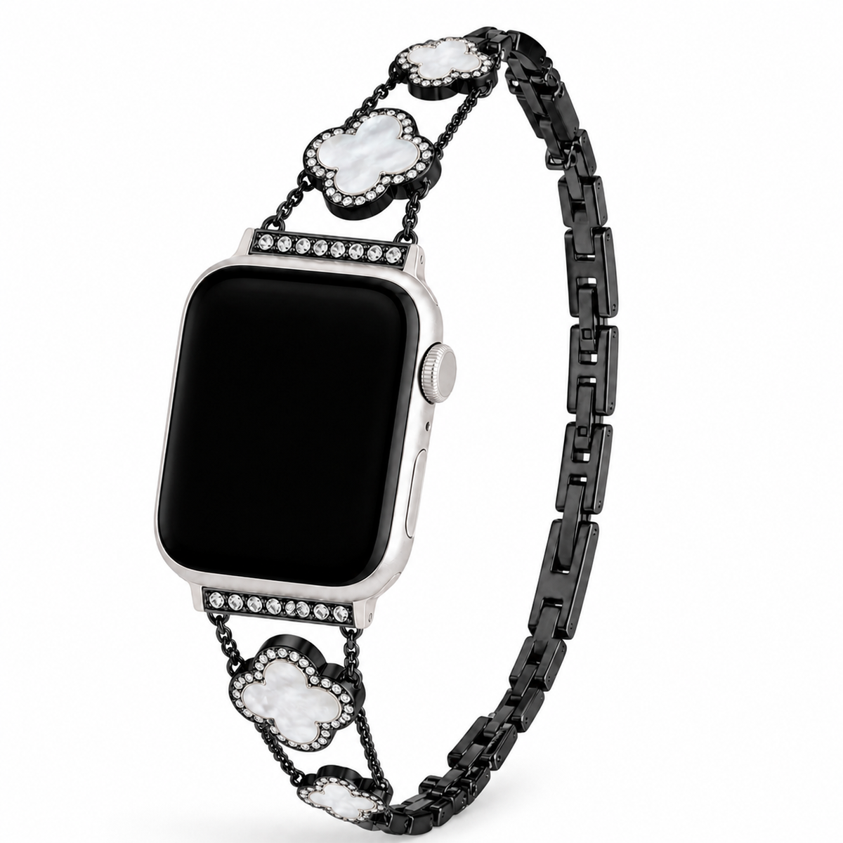 FloraTie Mother-of-Pearl-Effect Clover Bracelet Band Compatible with Apple Watch