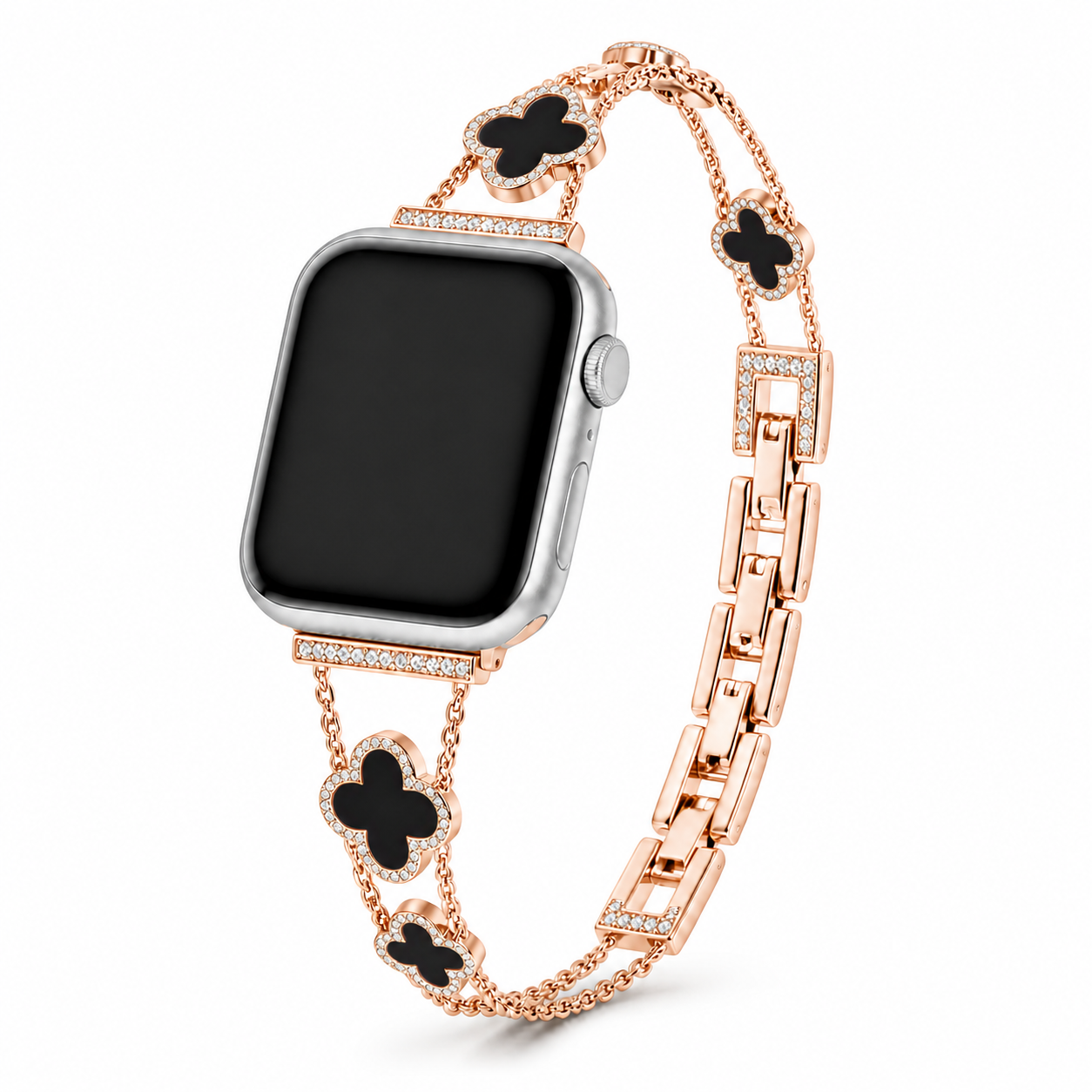 FloraTie Clover Crystal Bracelet Band Compatible with Apple Watch