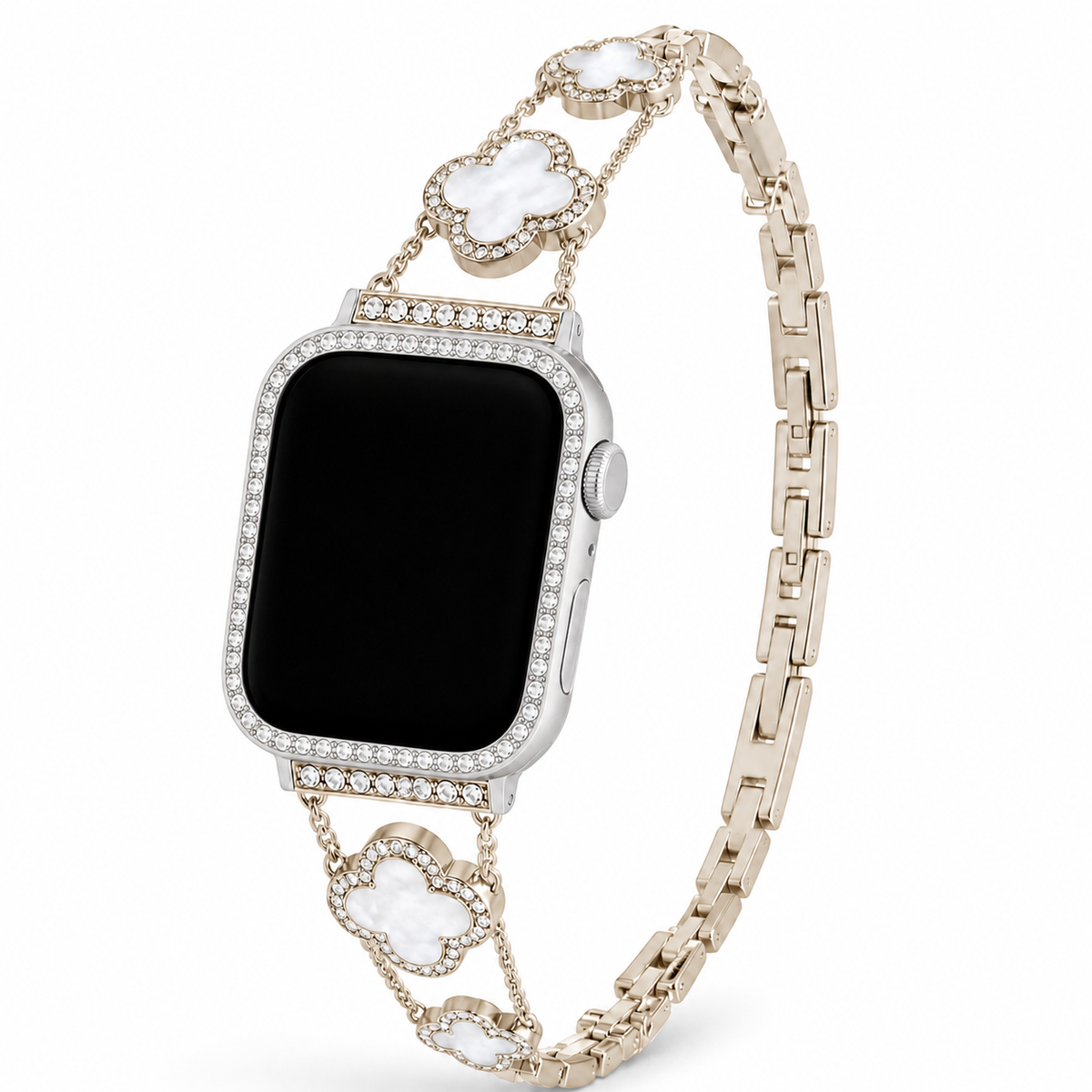 FloraTie Mother-of-Pearl-Effect Clover Bracelet Band Compatible with Apple Watch