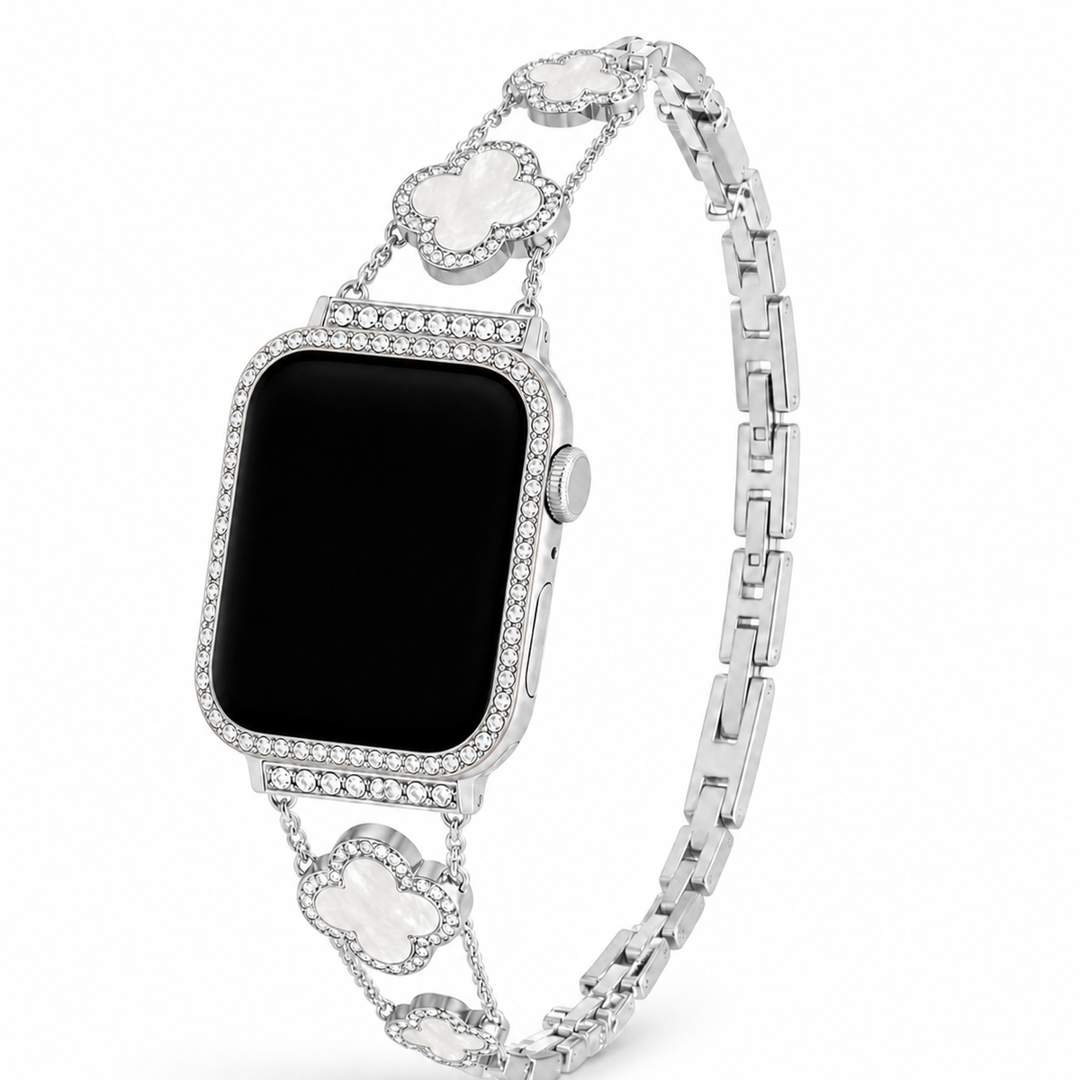 FloraTie Mother-of-Pearl-Effect Clover Bracelet Band Compatible with Apple Watch