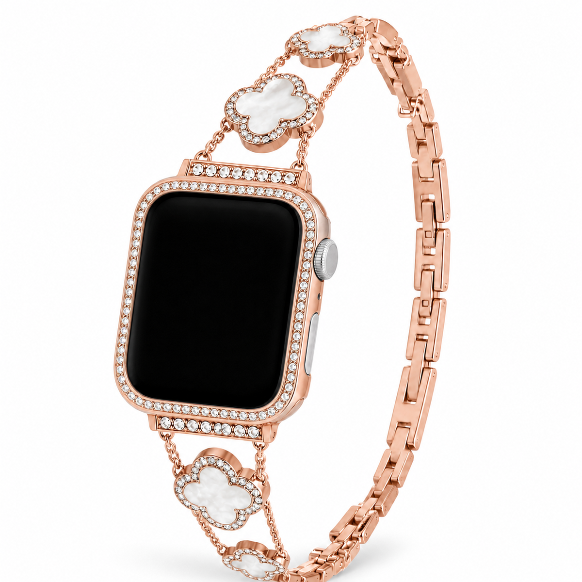 FloraTie Mother-of-Pearl-Effect Clover Bracelet Band Compatible with Apple Watch
