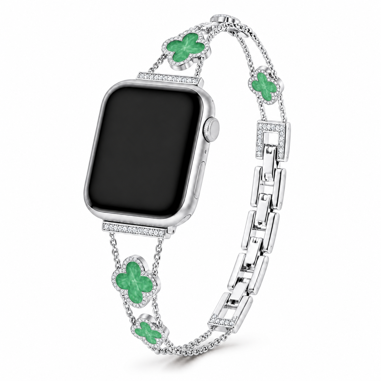 FloraTie Clover Crystal Bracelet Band Compatible with Apple Watch
