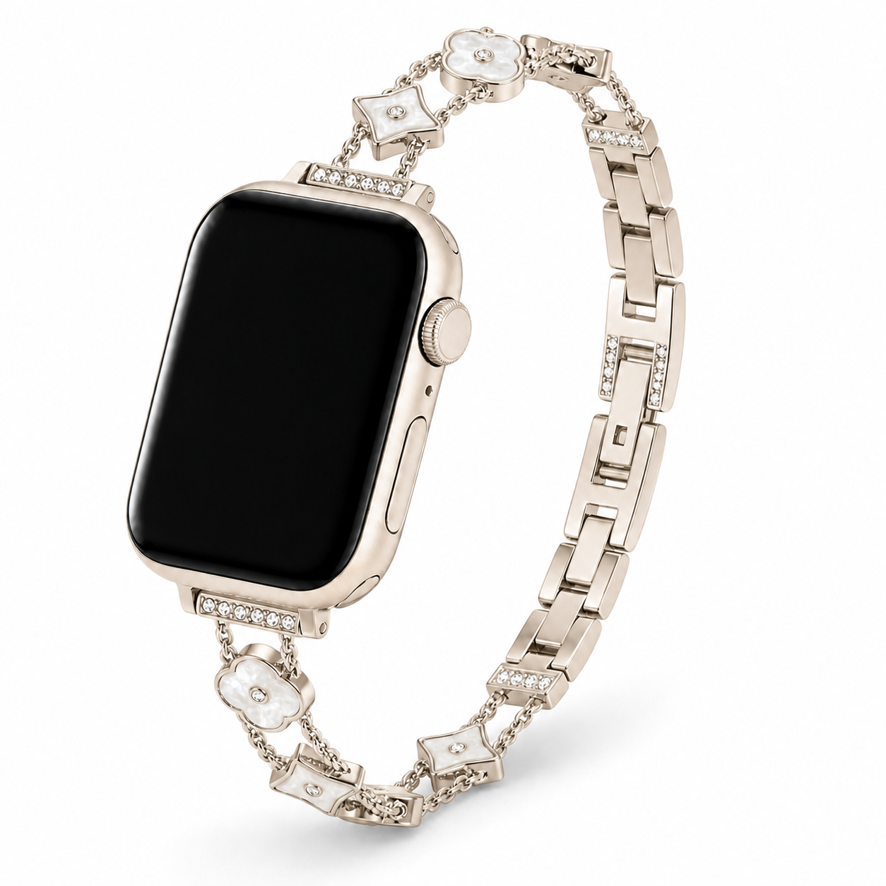 FloraTie Patterned Slim Chain Band Compatible with Apple Watch