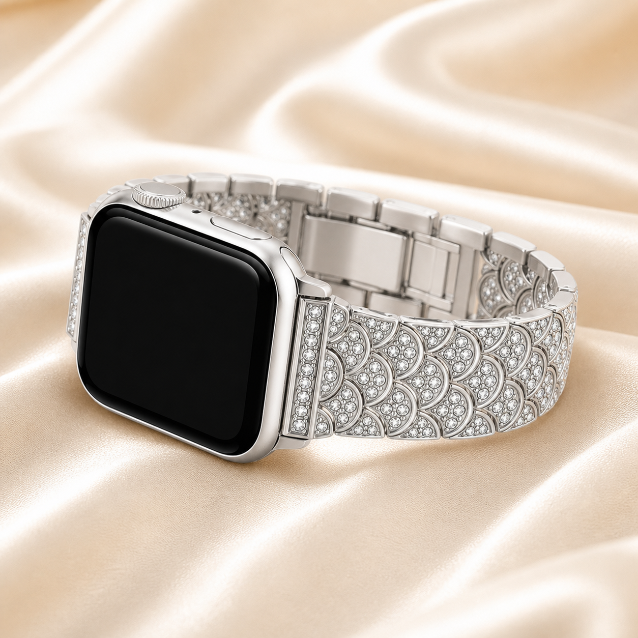 FloraTie Crystal-Set Scale Link Band Compatible with Apple Watch