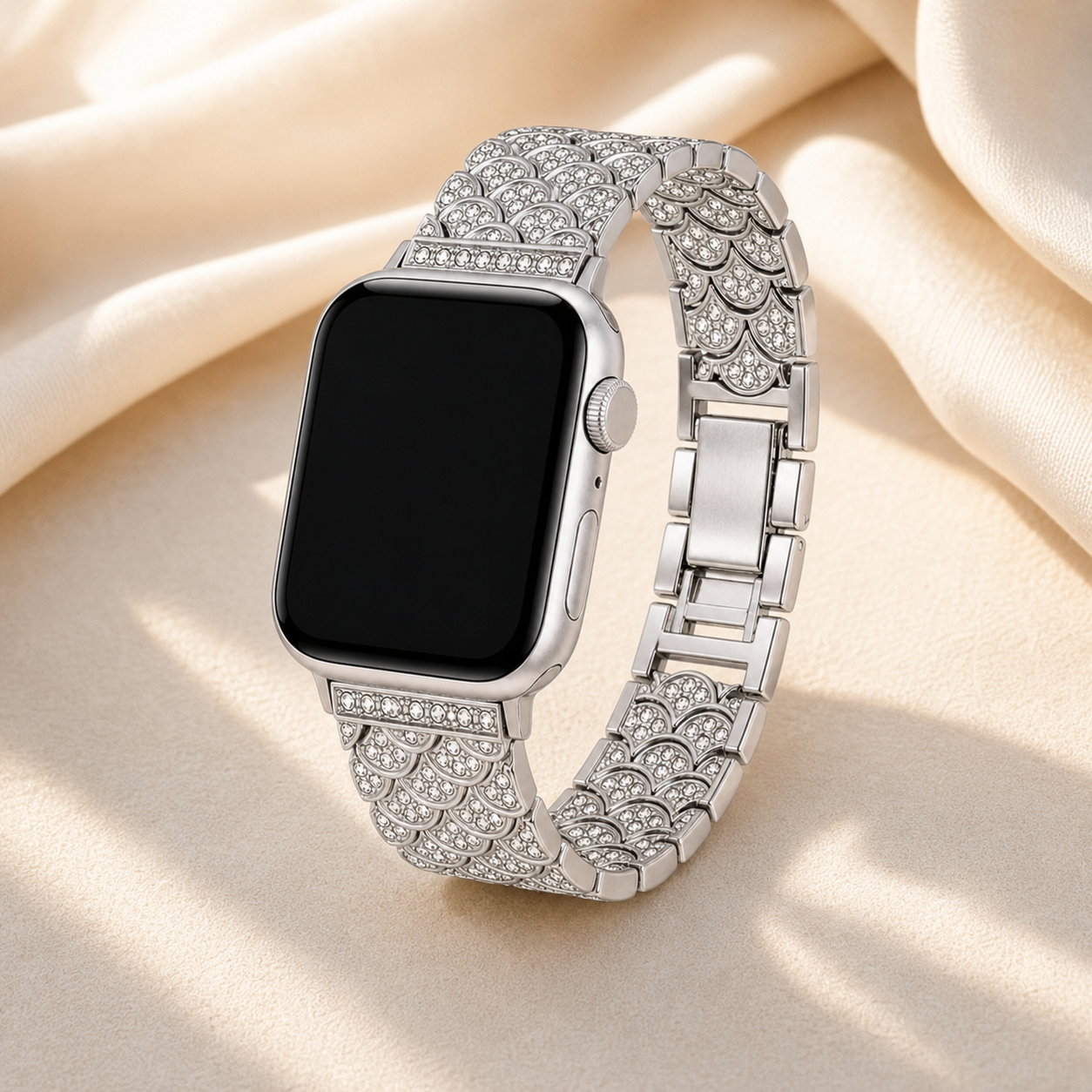 FloraTie Crystal-Set Scale Link Band Compatible with Apple Watch
