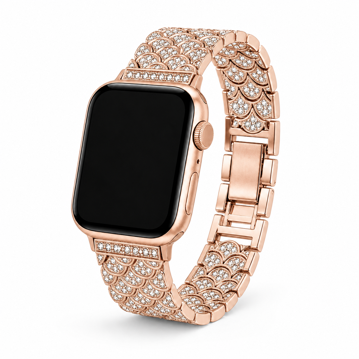 FloraTie Crystal-Set Scale Link Band Compatible with Apple Watch