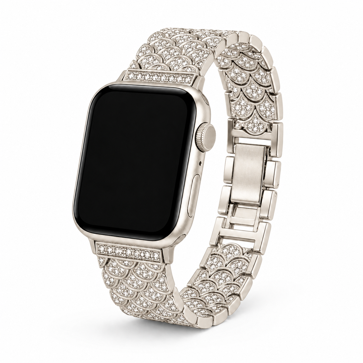 FloraTie Crystal-Set Scale Link Band Compatible with Apple Watch