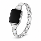 FloraTie Slim Halo Inlay Metal Band Compatible with Apple Watch