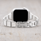 FloraTie Slim Halo Inlay Metal Band Compatible with Apple Watch