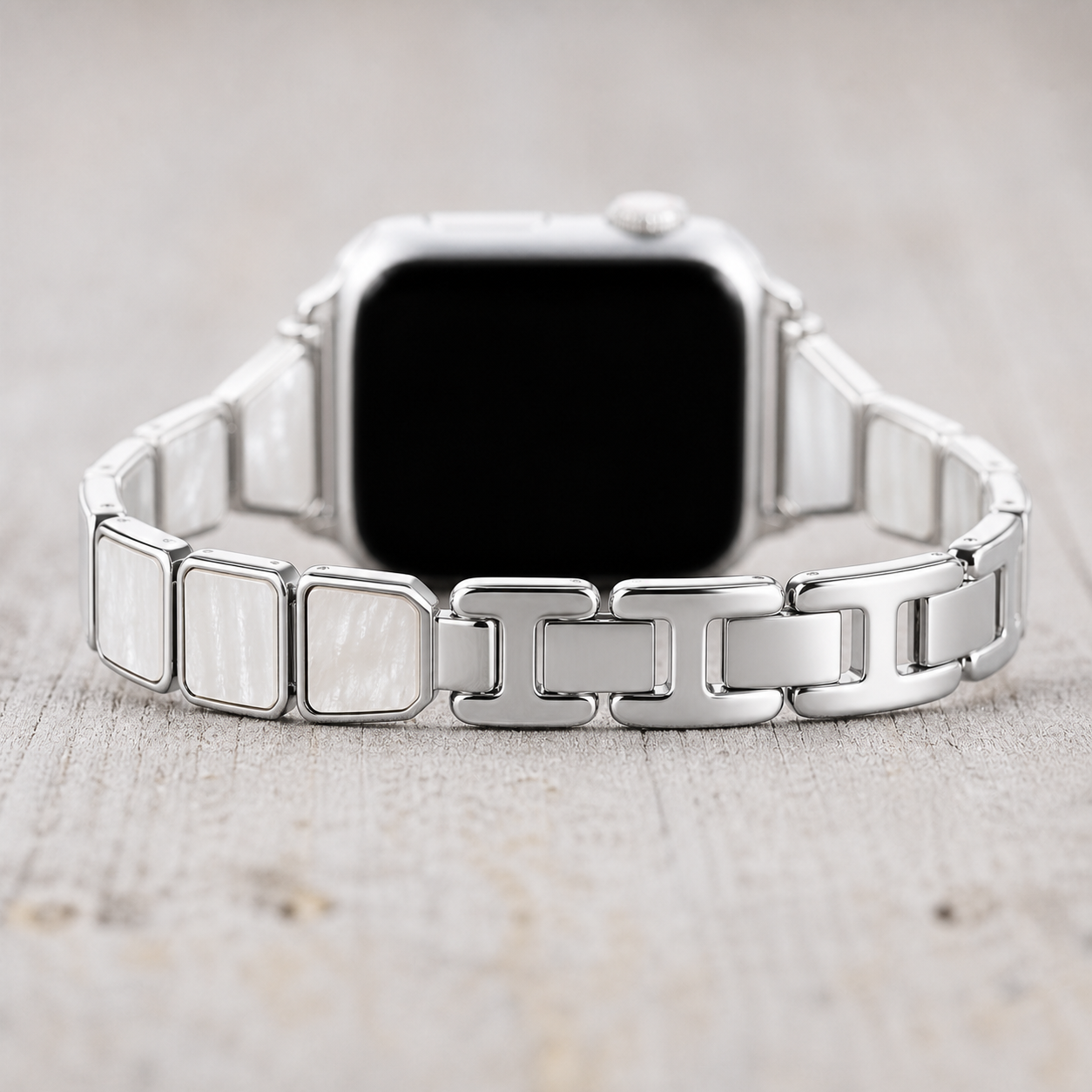 FloraTie Slim Halo Inlay Metal Band Compatible with Apple Watch