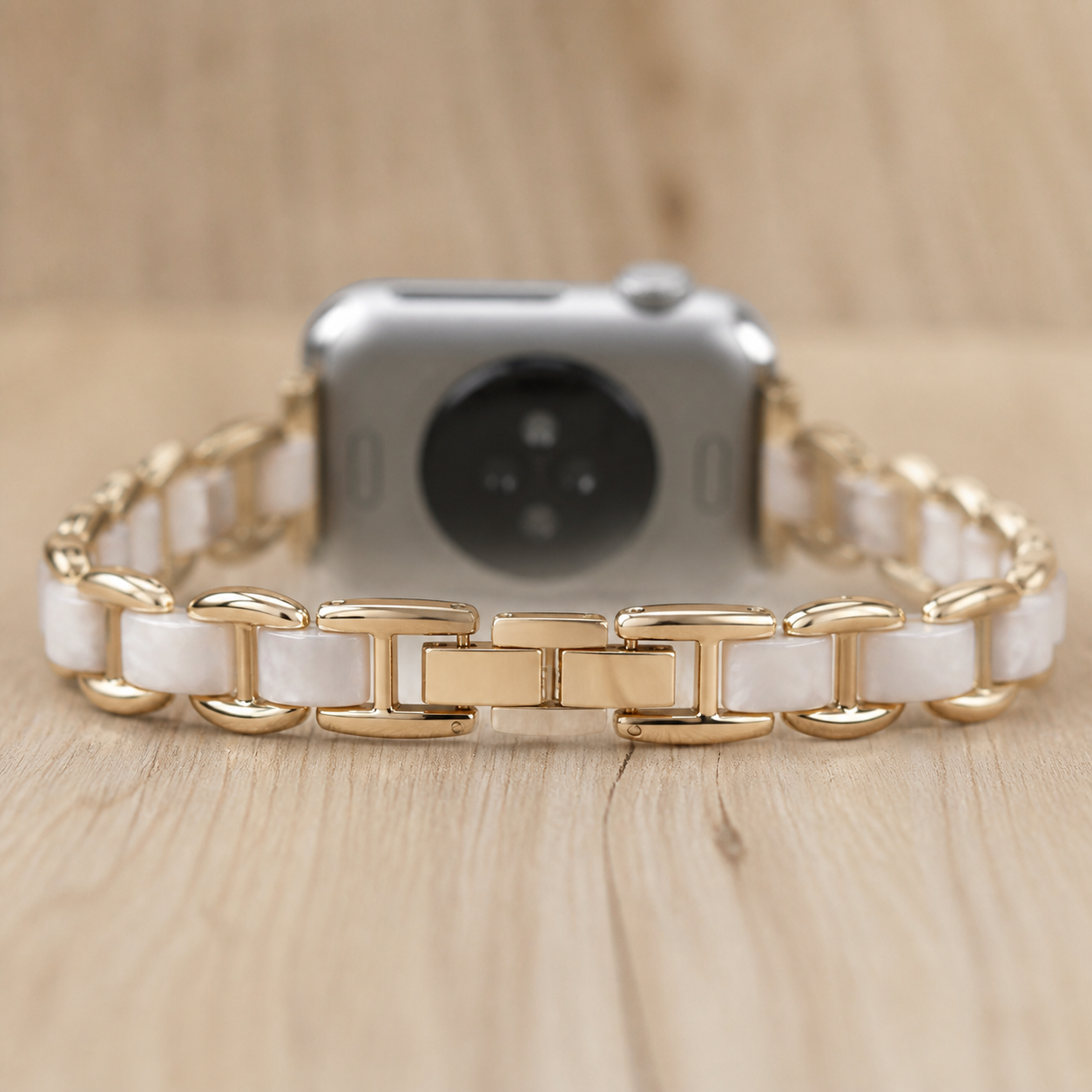 FloraTie Two-Tone Chain Bracelet Band Compatible with Apple Watch