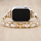 FloraTie Two-Tone Chain Bracelet Band Compatible with Apple Watch