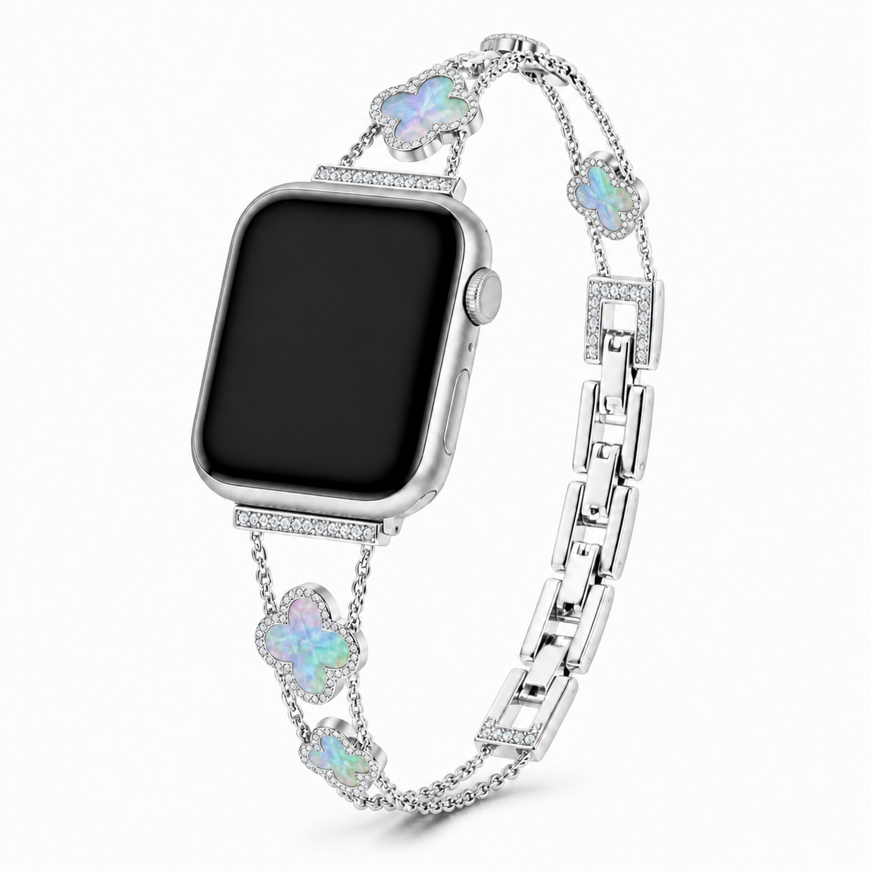 FloraTie Clover Crystal Bracelet Band Compatible with Apple Watch