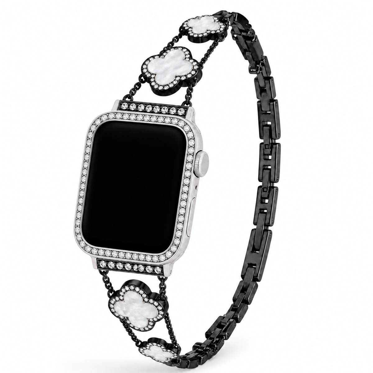 FloraTie Mother-of-Pearl-Effect Clover Bracelet Band Compatible with Apple Watch