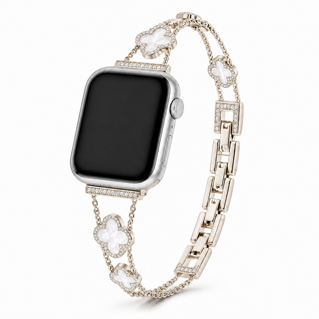 FloraTie Clover Crystal Bracelet Band Compatible with Apple Watch
