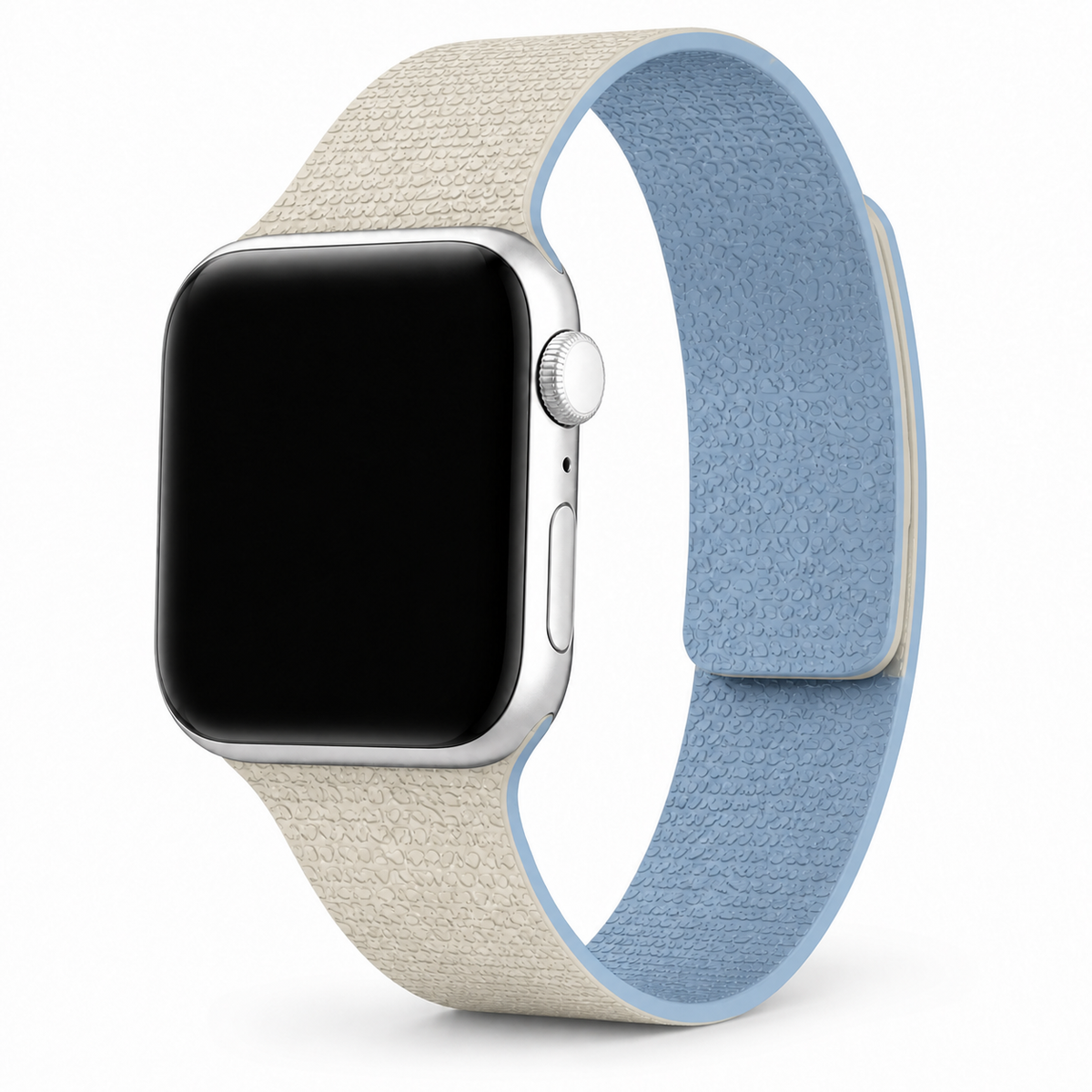 FloraTie Litchi-Grain Magnetic Silicone Band Compatible with Apple Watch