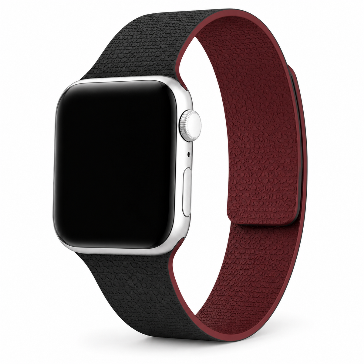FloraTie Litchi-Grain Magnetic Silicone Band Compatible with Apple Watch