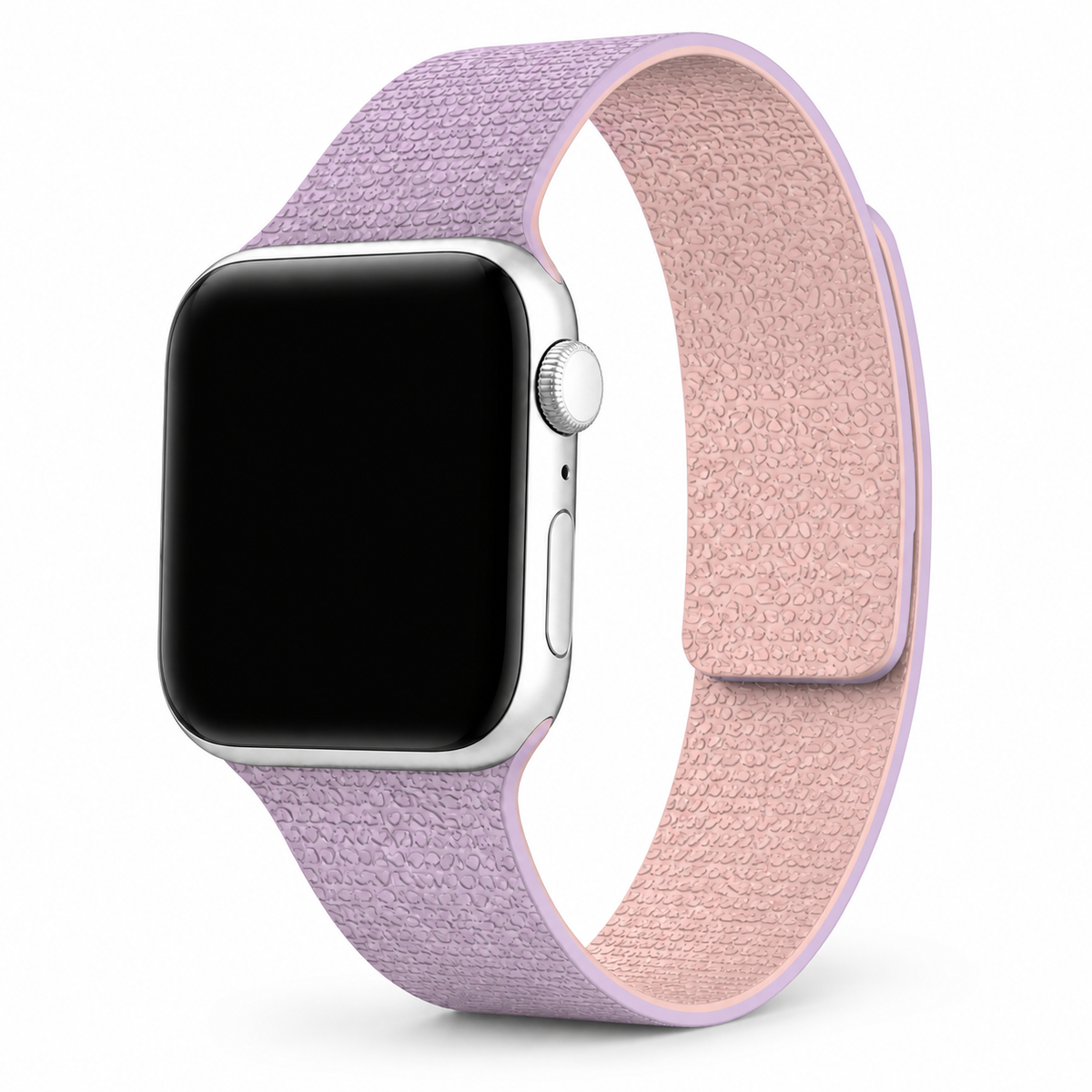 FloraTie Litchi-Grain Magnetic Silicone Band Compatible with Apple Watch