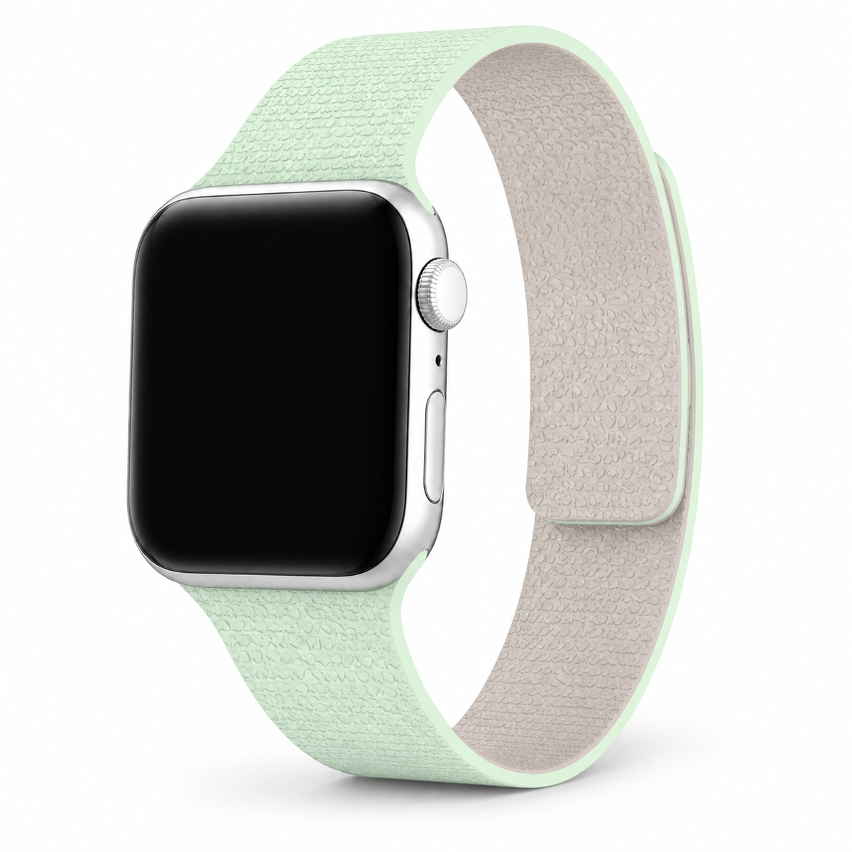 FloraTie Litchi-Grain Magnetic Silicone Band Compatible with Apple Watch