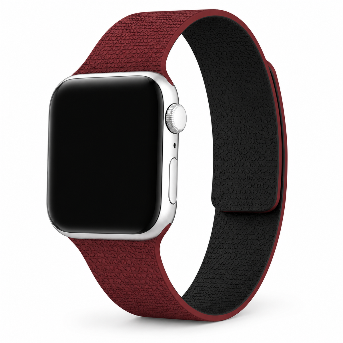FloraTie Litchi-Grain Magnetic Silicone Band Compatible with Apple Watch