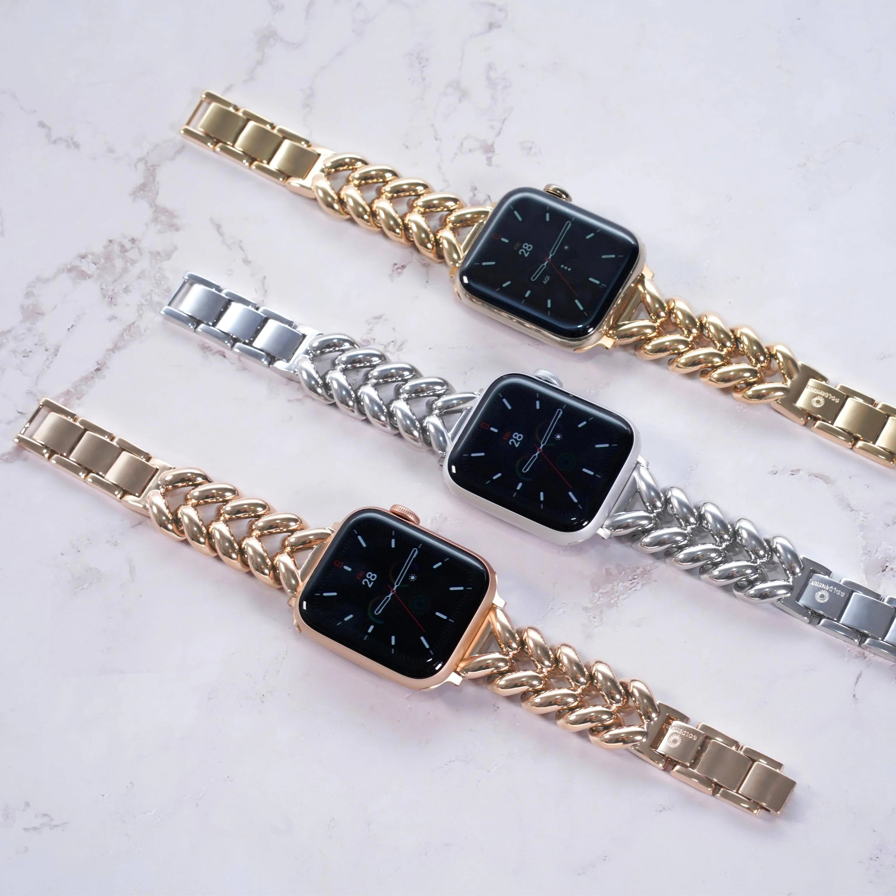 Cinturino a spina di pesce in acciaio inossidabile per Apple Watch - Vendita Finale