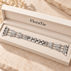 FloraTie Butterfly Crystal Metal Band Compatible with Apple Watch