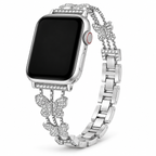 FloraTie Butterfly Crystal Metal Band Compatible with Apple Watch