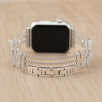 FloraTie Butterfly Crystal Metal Band Compatible with Apple Watch