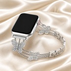 FloraTie Butterfly Crystal Metal Band Compatible with Apple Watch