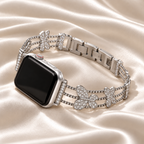 FloraTie Butterfly Crystal Metal Band Compatible with Apple Watch