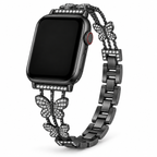 FloraTie Butterfly Crystal Metal Band Compatible with Apple Watch