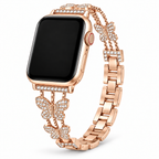 FloraTie Butterfly Crystal Metal Band Compatible with Apple Watch