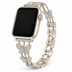 FloraTie Butterfly Crystal Metal Band Compatible with Apple Watch