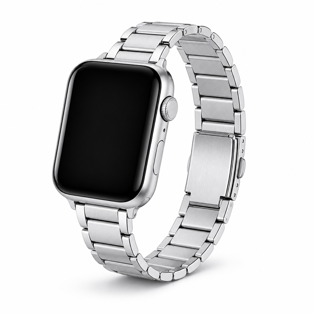 FloraTie Slim Three-Link Stainless Steel Band Compatible with Apple Watch