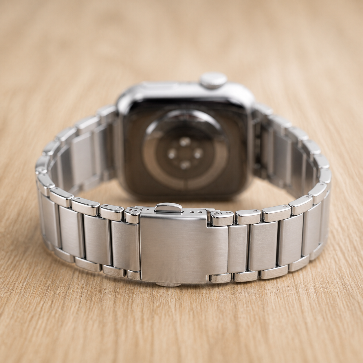FloraTie Slim Three-Link Stainless Steel Band Compatible with Apple Watch