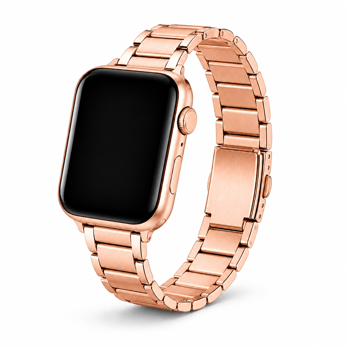 FloraTie Slim Three-Link Stainless Steel Band Compatible with Apple Watch