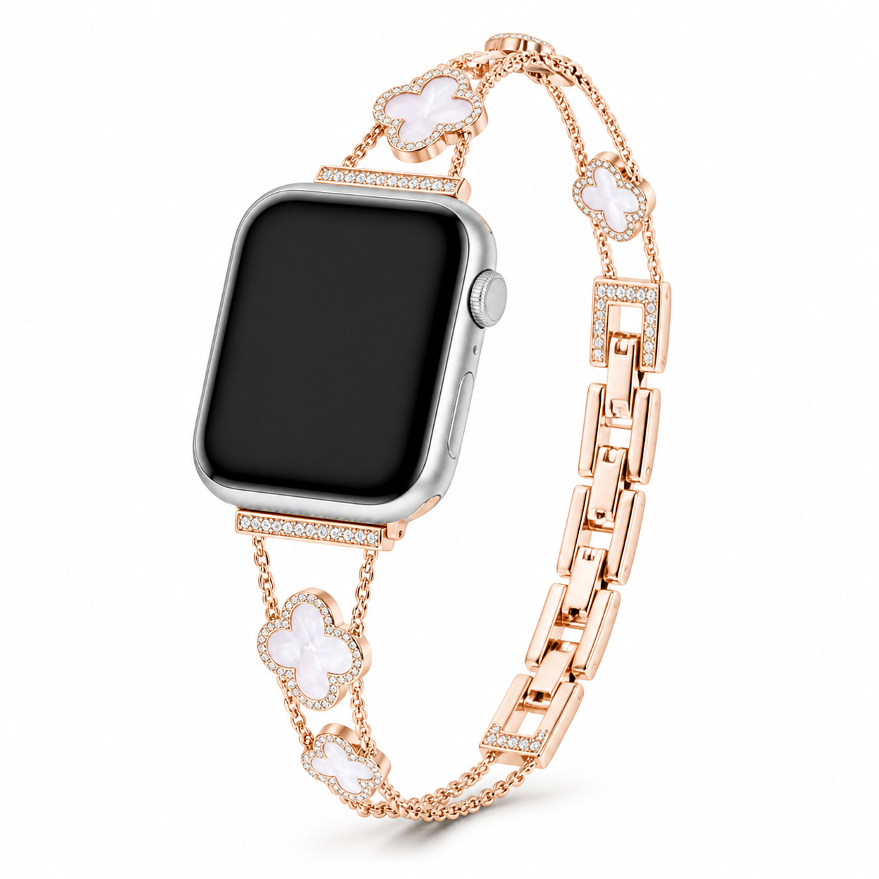 FloraTie Clover Crystal Bracelet Band Compatible with Apple Watch