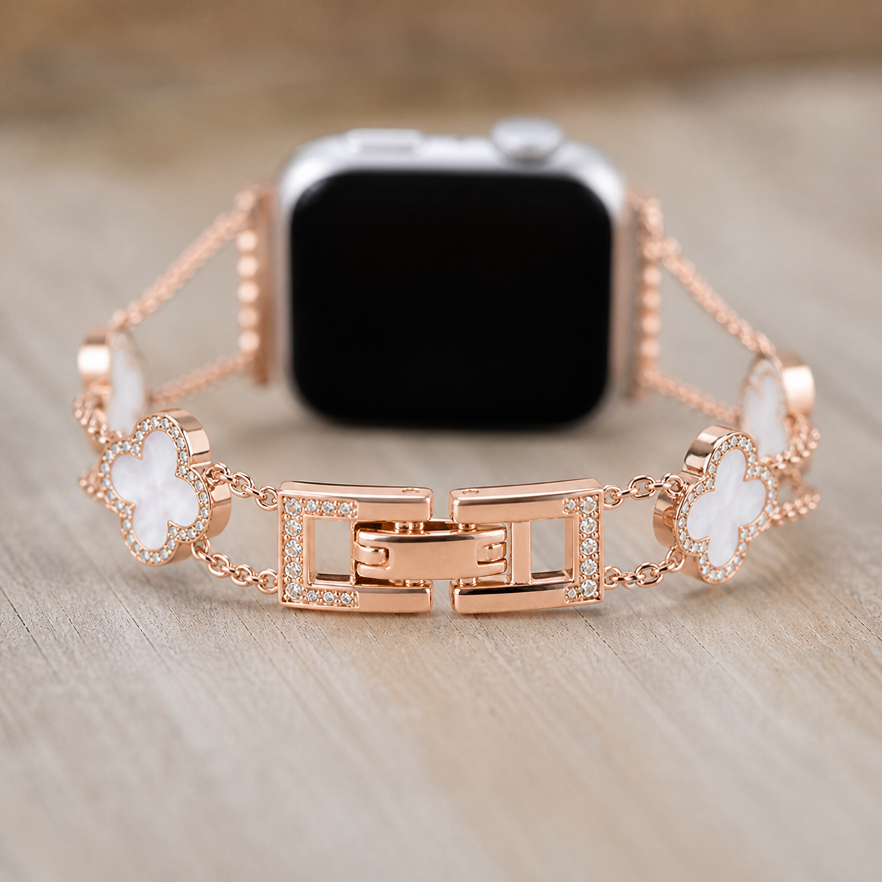 FloraTie Clover Crystal Bracelet Band Compatible with Apple Watch
