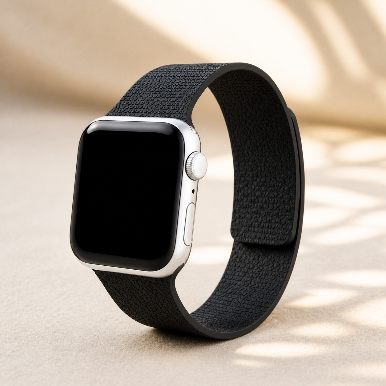 FloraTie Litchi-Grain Magnetic Silicone Band Compatible with Apple Watch