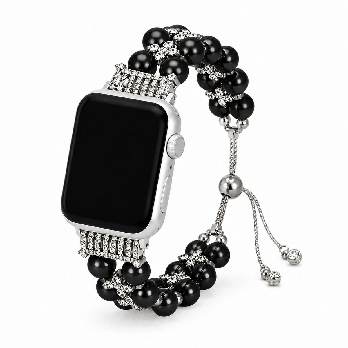FloraTie Double-Row Pearl-Effect Crystal Band Compatible with Apple Watch