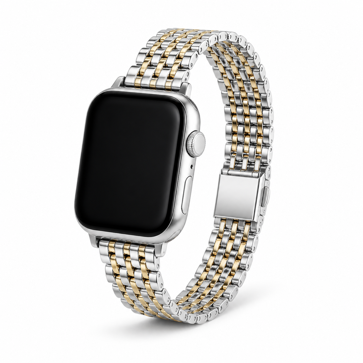 FloraTie Slim Seven-Link Stainless Steel Band Compatible with Apple Watch