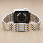 FloraTie Slim Seven-Link Stainless Steel Band Compatible with Apple Watch