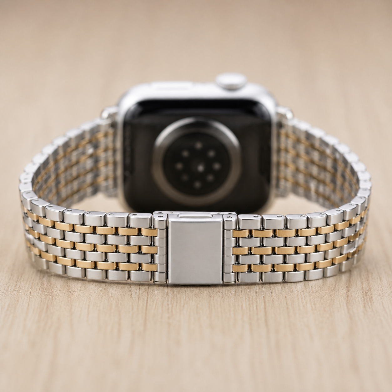 FloraTie Slim Seven-Link Stainless Steel Band Compatible with Apple Watch