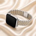 FloraTie Slim Seven-Link Stainless Steel Band Compatible with Apple Watch