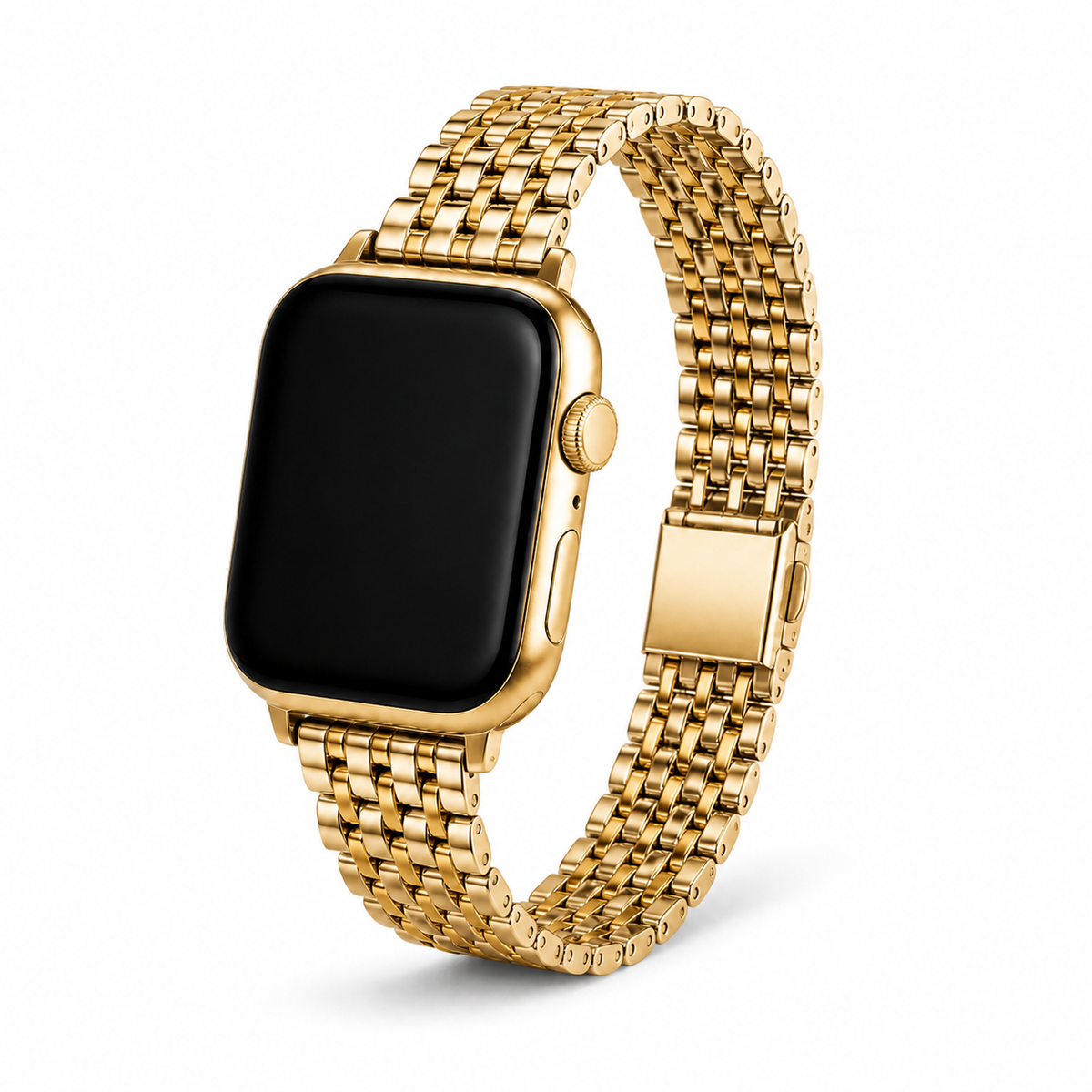 FloraTie Slim Seven-Link Stainless Steel Band Compatible with Apple Watch