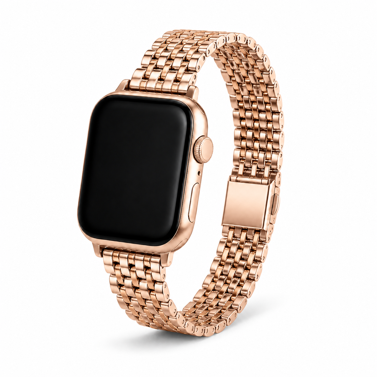 FloraTie Slim Seven-Link Stainless Steel Band Compatible with Apple Watch